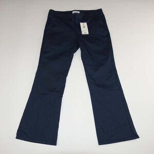 Khaki & Blue Women's Chino Pants Size NWT Navy Blue Flat Front 30.5" Inseam